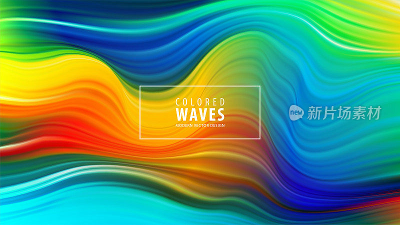 Modern colorful flow poster. Wave Liquid shape in blue color background. Art design. Vector illustration EPS10